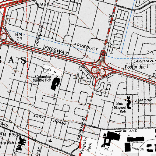 Topographic Map of Fairoaks Mobile Home Park, CA