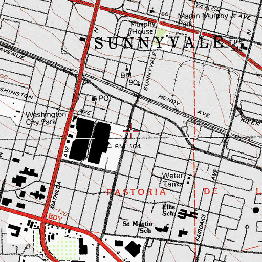 Topographic Map of First Samoan Assembly of God Church, CA