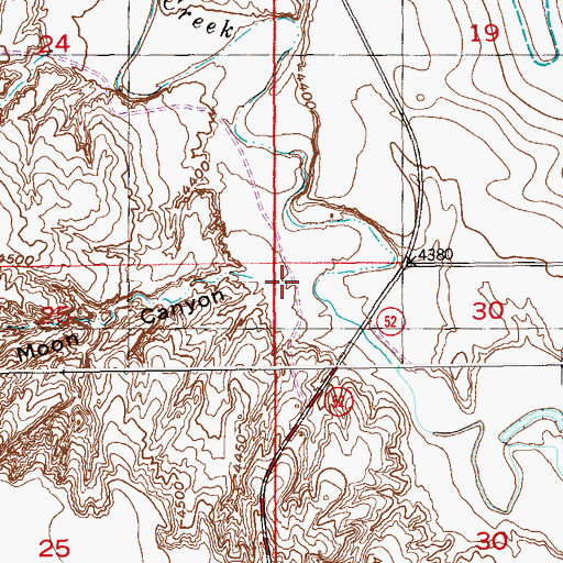 Topographic Map of Moon Canyon, CO