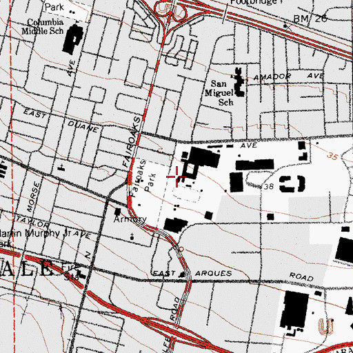 Topographic Map of The King's Academy, CA
