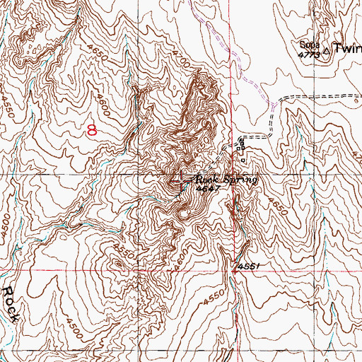 Topographic Map of Rock Spring, CO