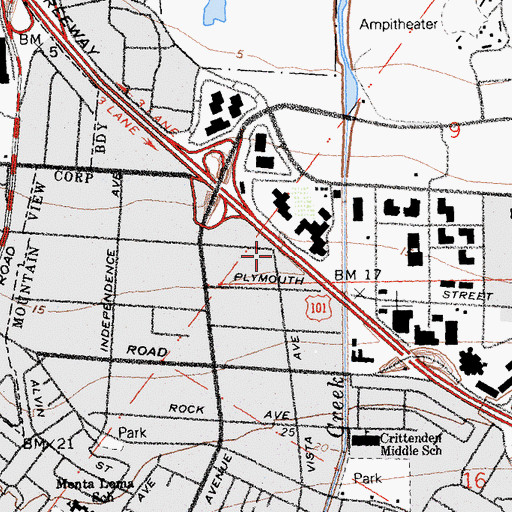 Topographic Map of Church of Divine Man, CA