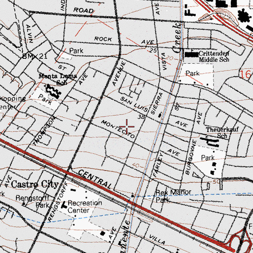 Topographic Map of Cornerstone Evangelical Free Church, CA