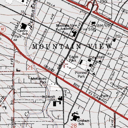 Topographic Map of Eagle Park, CA