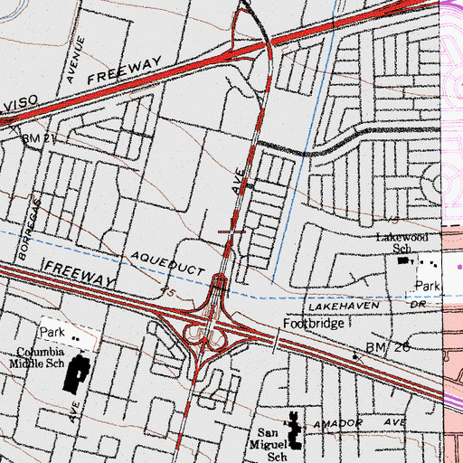 Topographic Map of El Dorado Mobile Home Park, CA