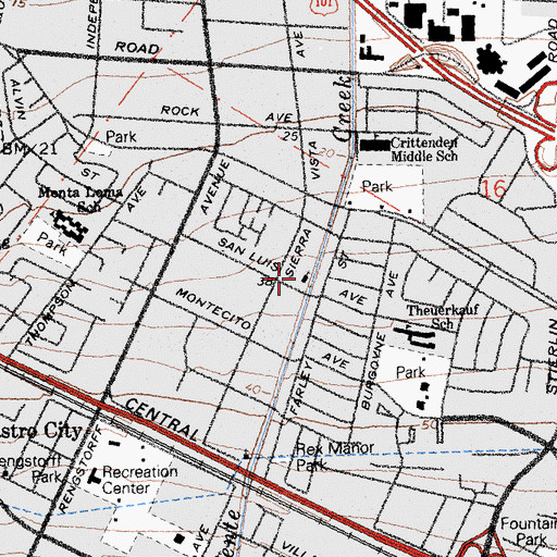 Topographic Map of Friendly Tabernacle, CA