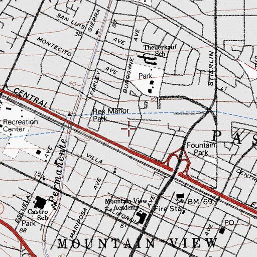 Topographic Map of Kingdom Hall of Jehovahs Witnesses, CA