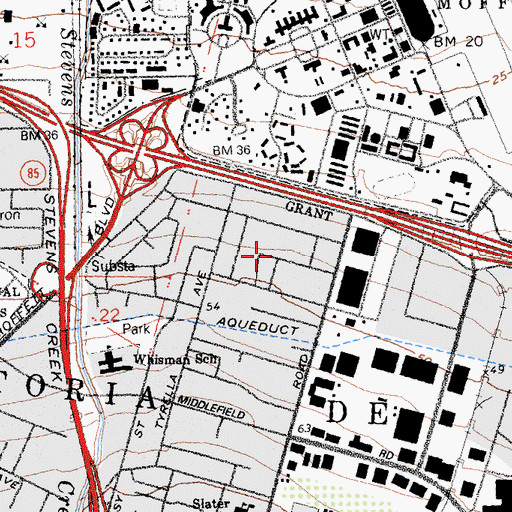 Topographic Map of Living Waters Assembly of God Church, CA