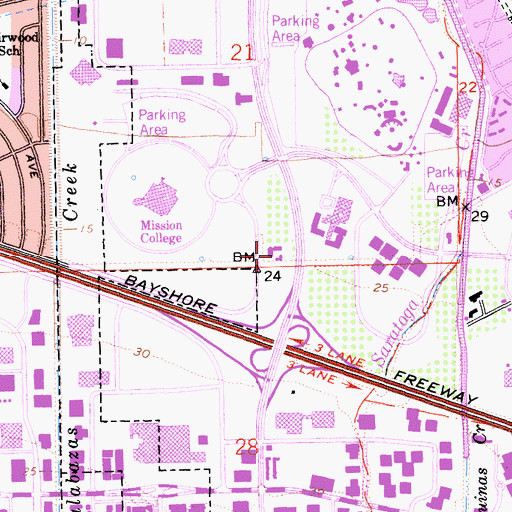 Topographic Map of Our Lady of Peace Catholic Church, CA