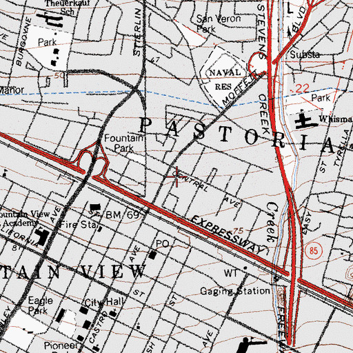 Topographic Map of Saint Martin Catholic Church, CA