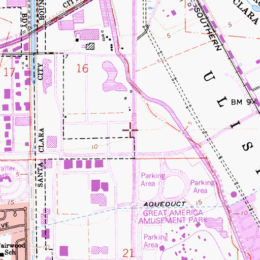 Topographic Map of University of California Santa Clara Extension Facility at Tech Mart, CA