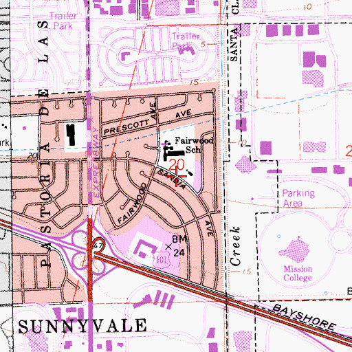 Topographic Map of Valley Faith United Methodist Church, CA