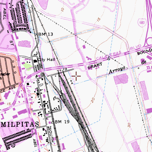 Topographic Map of Mercado Real Shopping Center, CA