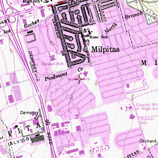 Topographic Map of Murphy Park, CA