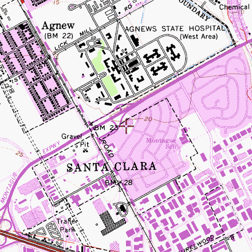 Topographic Map of North Valley Baptist Church, CA