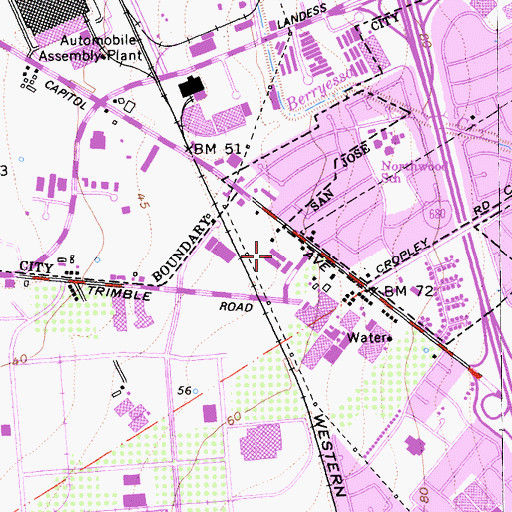 Topographic Map of Northwood Park Shopping Center, CA