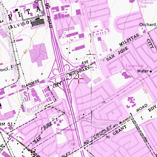 Topographic Map of Northwood Plaza Shopping Center, CA