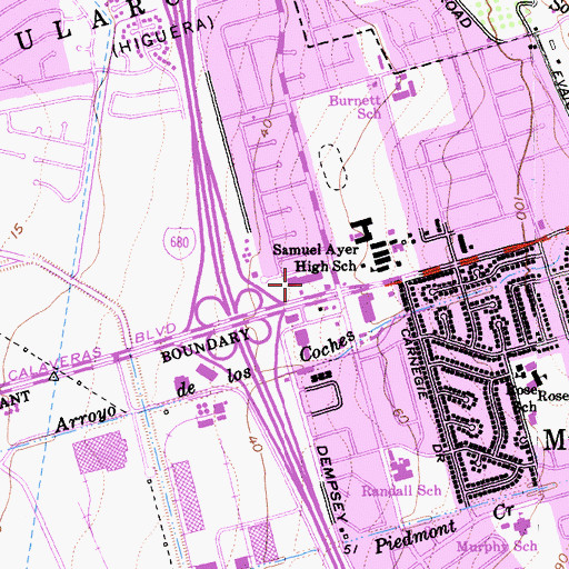 Topographic Map of Park Victoria Shopping Center, CA