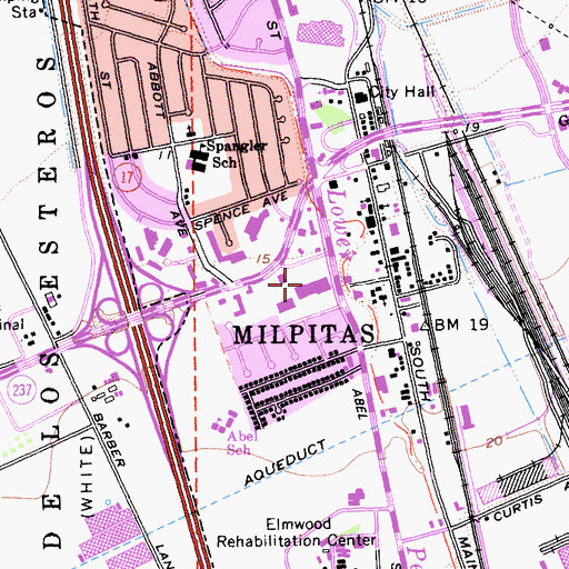 Topographic Map of Serra Shopping Center, CA