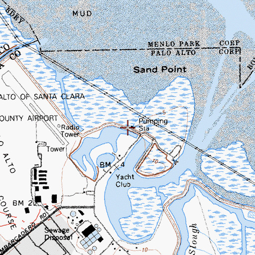 Topographic Map of Baylands Nature Interpretive Center, CA