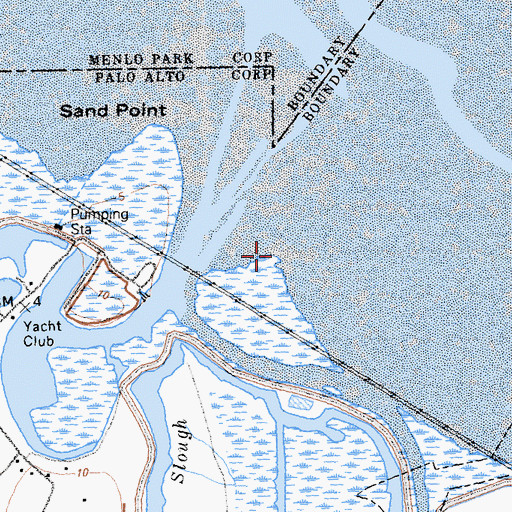 Topographic Map of Hooks Point, CA