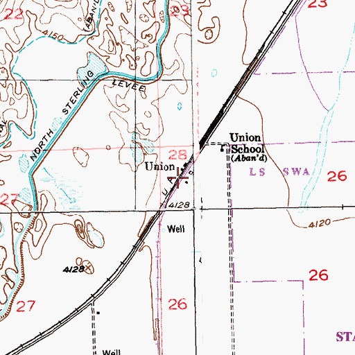 Topographic Map of Union, CO