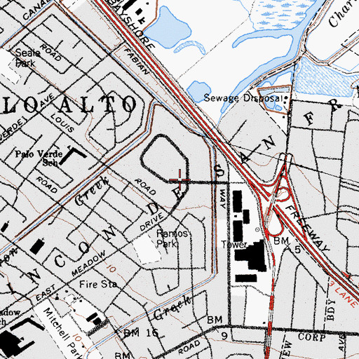 Topographic Map of Pacific Graduate School of Psychological Research Library, CA