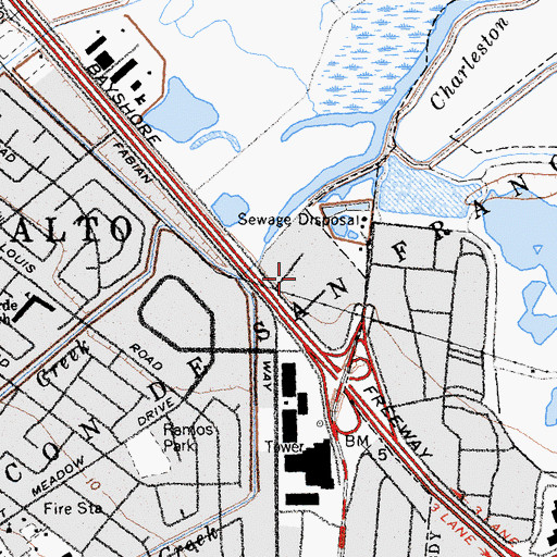 Topographic Map of Peninsula Conservation Center Foundation Library, CA
