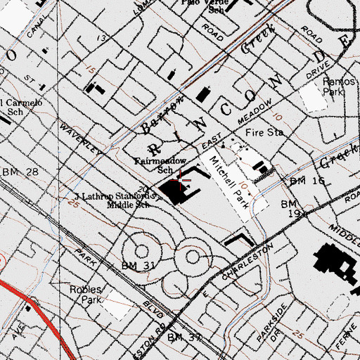 Topographic Map of Wilbur Playground, CA