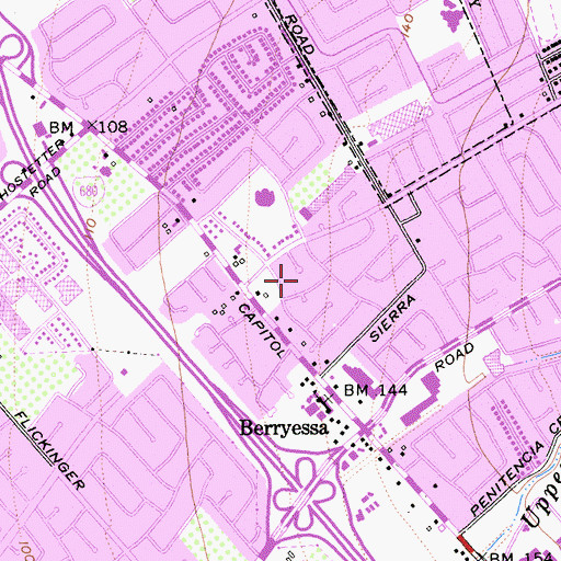 Topographic Map of Berryessa Baptist Fellowship Church, CA