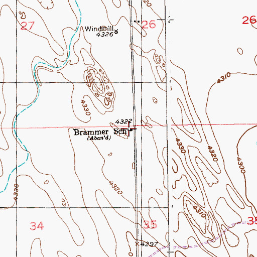 Topographic Map of Brammer School, CO