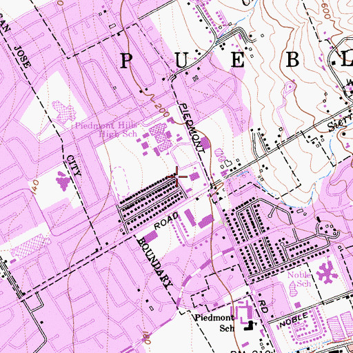 Topographic Map of Berryessa Post Office, CA