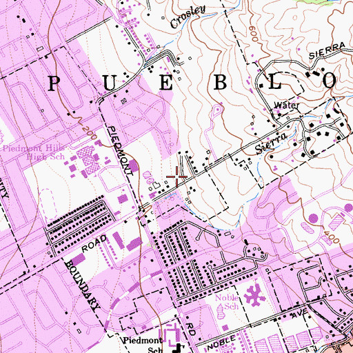 Topographic Map of Christ the Life Lutheran Church, CA