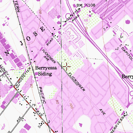 Topographic Map of Flickinger Park, CA