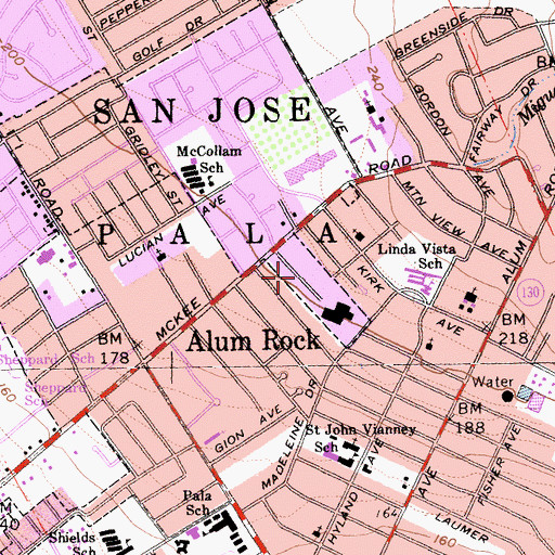 Topographic Map of Macedonia Missionary Baptist Church, CA