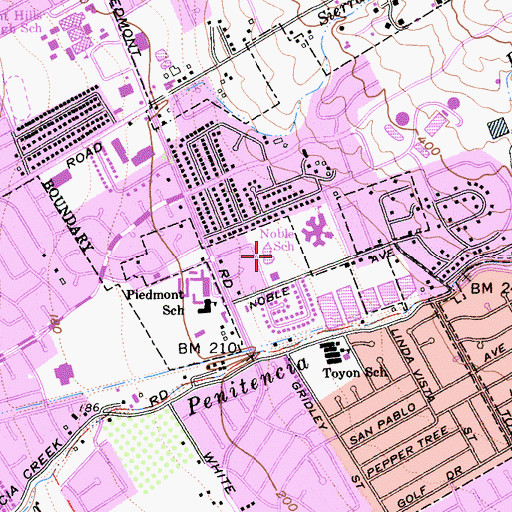 Topographic Map of Noble Park, CA