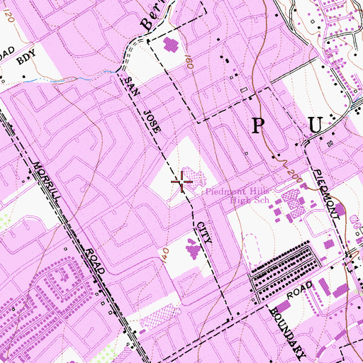 Topographic Map of Sierramont Middle School, CA