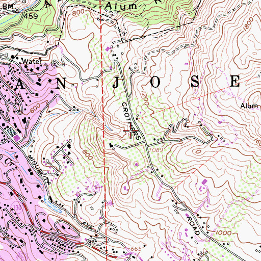 Topographic Map of Zoroastrian Temple, CA