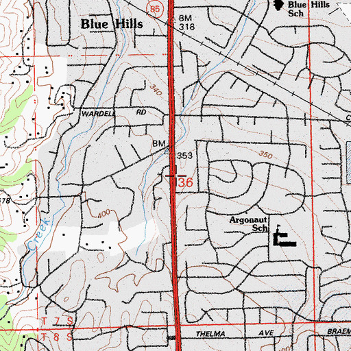 Topographic Map of Argonaut Place Shopping Center, CA