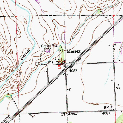 Topographic Map of Messex, CO