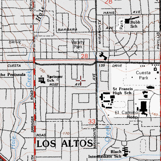 Topographic Map of Blossom Valley Post Office, CA