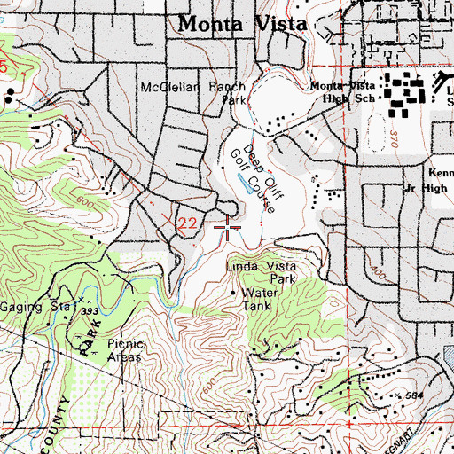 Topographic Map of Deep Cliff Golf Course, CA