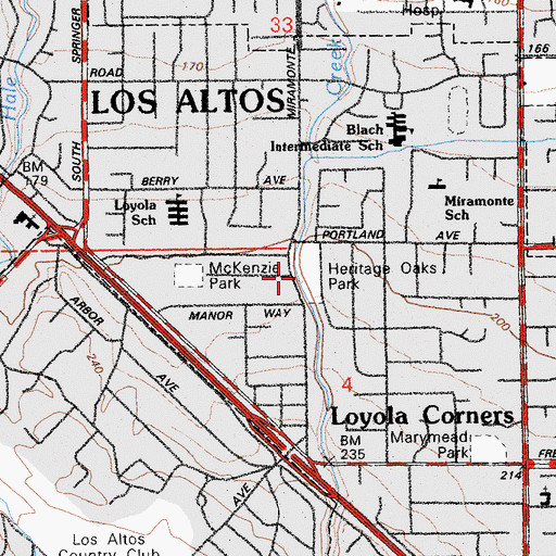 Topographic Map of Heritage Oaks Park, CA