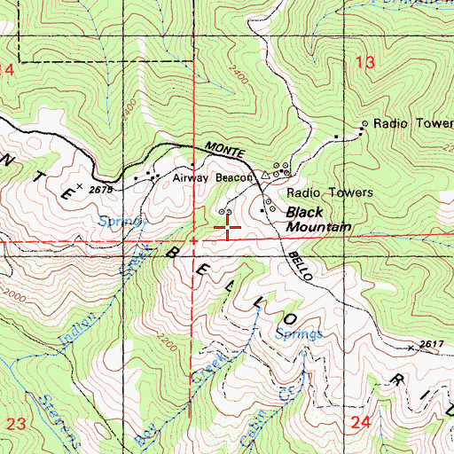 Topographic Map of Monte Bello Open Space Preserve, CA
