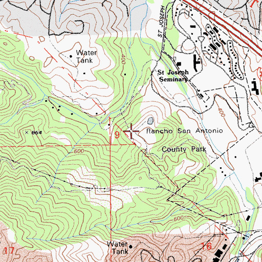 Topographic Map of Rancho San Antonio County Park, CA