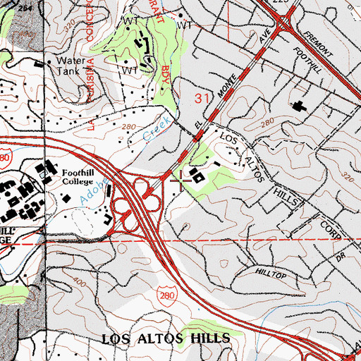 Topographic Map of Saint Nicholas Elementary School, CA