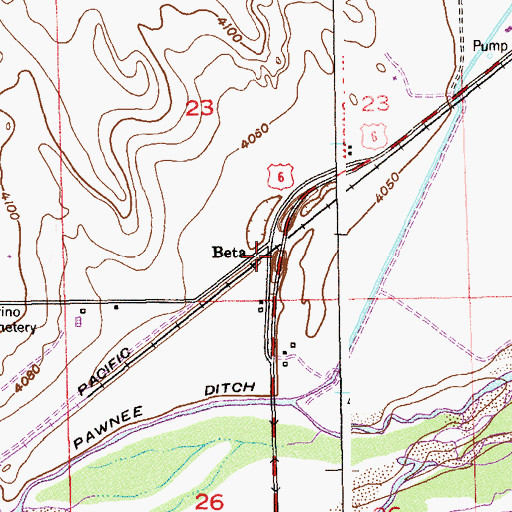 Topographic Map of Beta, CO