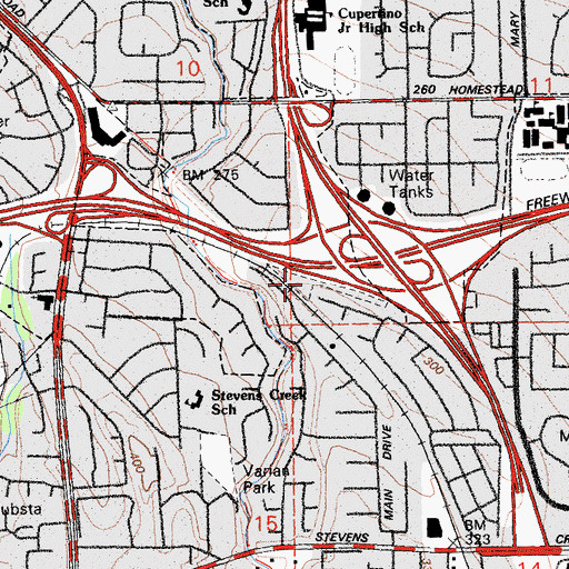 Topographic Map of Somerset Square Park, CA