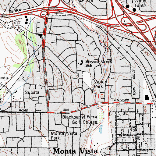 Topographic Map of Varian Park, CA