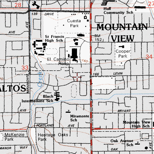Topographic Map of Woodland Plaza Shopping Center, CA